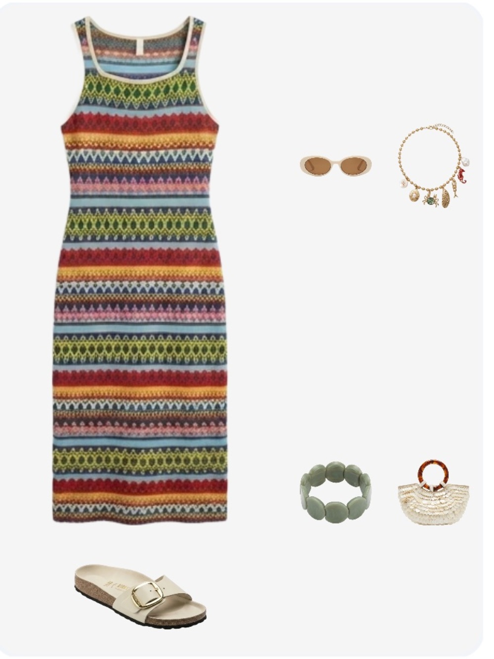 Anthropologie Striped Multi-Color Knit Midi Dress